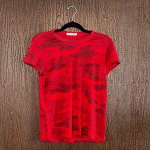Rag & Bone Vibrant Red Patterned Tee